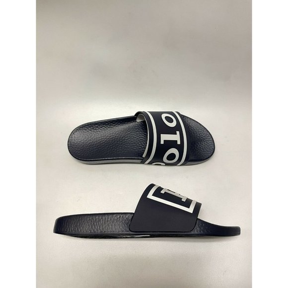 Polo Ralph Lauren Men's Big Logo Slides Sandals Navy Blue - Picture 4 of 6